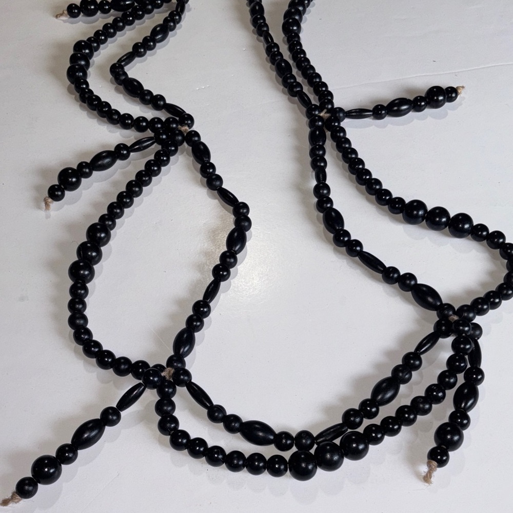 Black Beaded Garland Victorian Garland Rustic Black Fireplace Garland Rustic